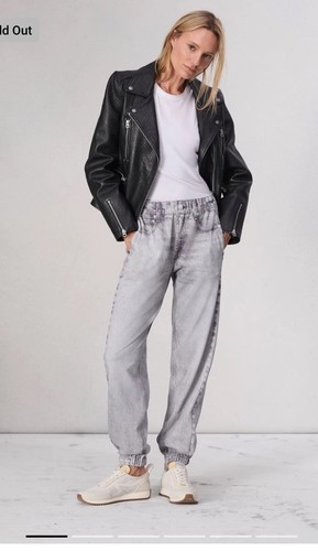 NWOT Rag & Bone Miramar Cotton Joggers Jean Sweatpants Size S/P Icy Grey - Picture 3 of 11