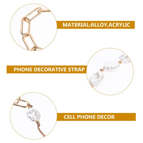 Mobile Phone Ornaments Women's Cell Beaded Wrist Strap Hanging Chain - Zdjęcie 11 z 12