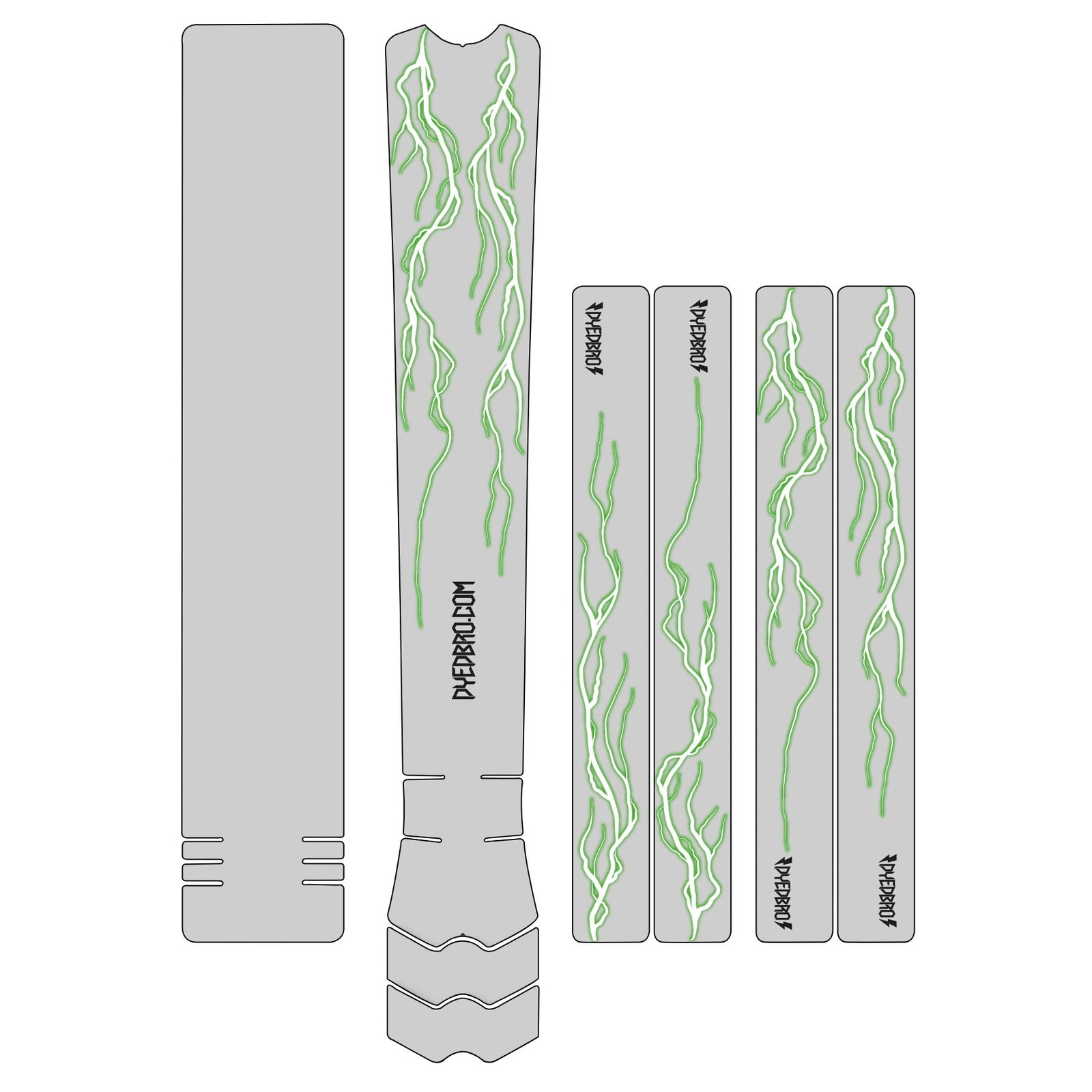 Защитный комплект для рамы MTB DYEDBRO Lightning Green - Устойчивый к царапинам матовый 6190₽