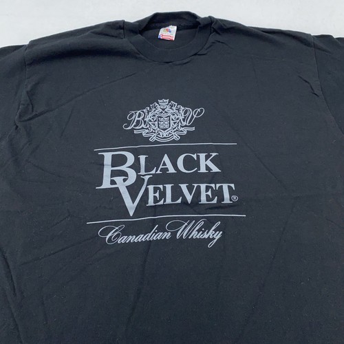 Vintage Black Velvet Canadian Whisky Shirt Mens XL Promo Alcohol Beer 90s
