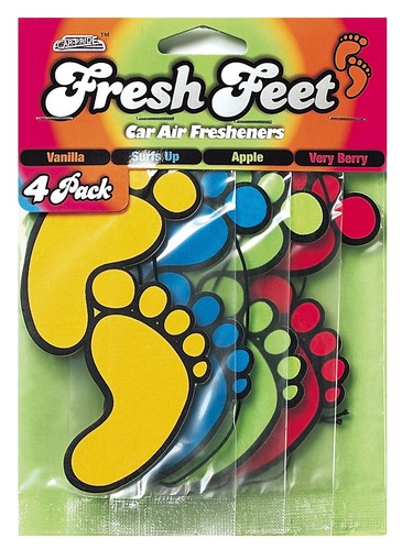 FRESH FEET Auto Lufterfrischer Freshener Duft Vanille, Apfel, sehr beere &surfen - Bild 1 von 2
