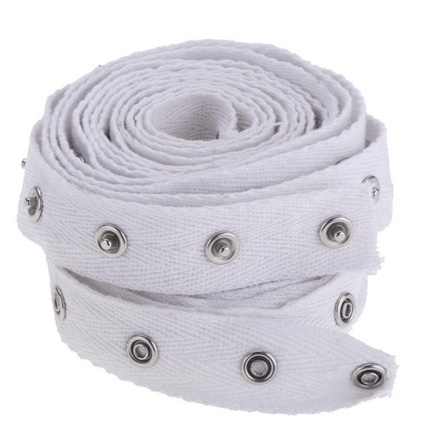 2 Yards weißes Druckknopfband, Metall, weiße Baumwolle - Bild 3 von 5