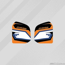 STARS CUSTOM ORANGE TANK STICKERS TO MATCH OUR FULL KART STICKER KIT JakeDesigns