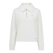 Genuine PEARLY GATES GOLF Womens Layered Dumble Collar Pattern Half-Zip T-Shirt 