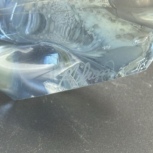 Vintage 1978 MILROPA 1Y117 Seascape Paperweight Blue Gray Unique MCM - Picture 3 of 7