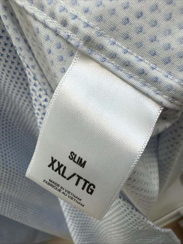 EXPRESS ~Herren XXLarge L/G~ SLIM FIT geknöpft Stretch Baumwolle Hemd blau - Bild 3 von 10