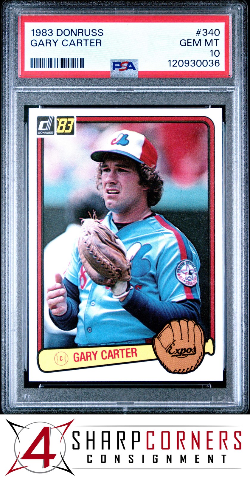 1983 DONRUSS #340 GARY CARTER EXPOS HOF PSA 10