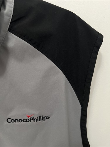 Cutter Buck 1/4 Zip Vest CB WeatherTec Large Men's Conoco Philips Gray New *Blem - Picture 6 of 13