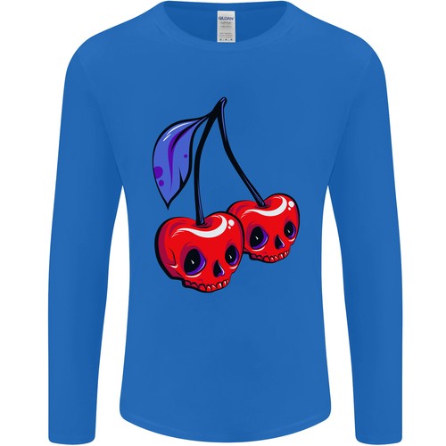 Camiseta De Manga Larga Para Hombre Con Calaveras De Cereza - Imagen 4 de 15