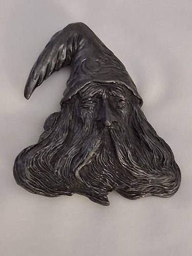 Vintage Pewter Wizard Belt Buckle Magician Mage Bergamot Brass Works 1979 - Bild 9 von 10