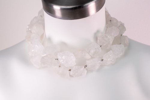 Rough crystal pieces necklace chunky, raw quartz necklace extra large - Picture 10 of 10