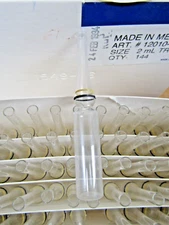 🔥144) KIMBLE 12010-S2306 BOROSILICATE GLASS 2mL TRIMMED STEM SCORE BREAK AMPULE