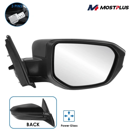 Passenger Side Mirror Power Glass For 16-21 Honda Civic LX Manual Fold HO1321283