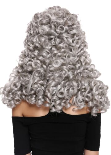 Perücke Damen Herren Barock Renaissance Edelmann lang Locken gelockt silber grau - Bild 4 von 5