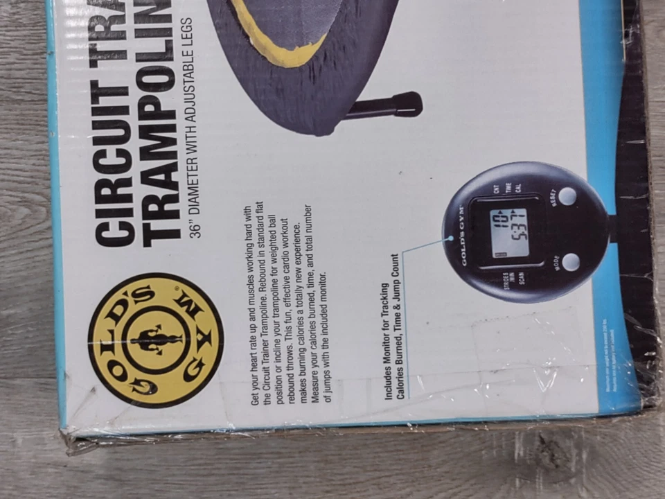 Gold's Gym 36" (36 pulgadas) Trampolín Circuito Entrenador Temporizador, Piernas Ajustables ¡NUEVO! Foto 3 de 4