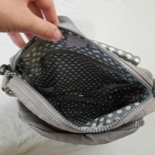 Kipling Schultertasche Umhängetasche Handtasche grau Ton Affe Anhänger Austin - Bild 6 von 14