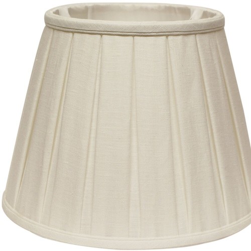 14" White Slanted Linen Lampshade with Box Pleat - Picture 4 of 6