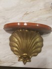 Decorative Scalloped Brass Wood Wall Shelf 6.25" X 10" 1 Of 2 VGUC