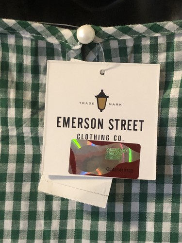 NWT NDSU Emerson Street Checkered Shirt Long Sleeve Green White Size Large - Picture 8 of 11