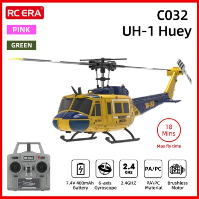 Helicóptero RC ERA C032 Huey UH-1 RC 1/48 giroscopio 6 canales 3D vuelo invertido de una tecla