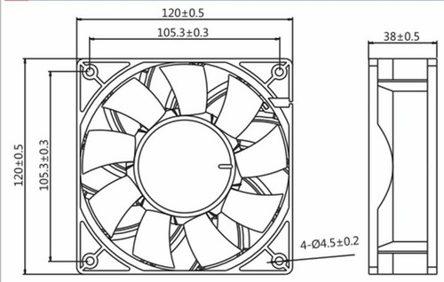 NIDEC V12E12BS2B5 12V 3A 6000RPM 12038 4-pin double ball ant s7 s9 violence fan - Picture 6 of 7
