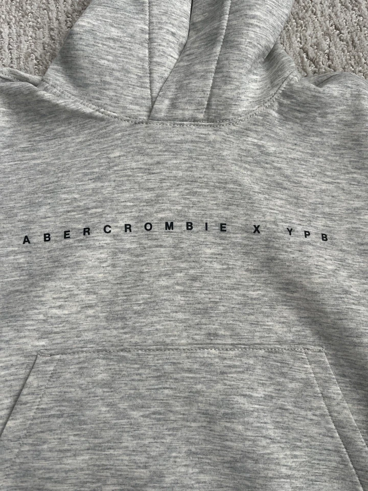 Abercrombie Kids мальчиков с капюшоном толстовка серый белый YPB узел новый без ЯРЛЫКОВ - Изображение 2 из 4