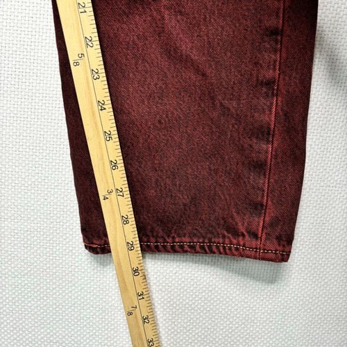 Pantalones de mezclilla Levi's 501 para hombre 40 X 32 granate con botones y volantes calce ajustado cremallera cónica mosca - Imagen 8 de 10