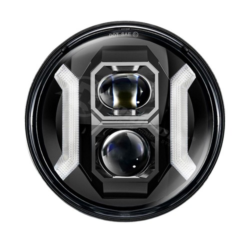 For Harley 7" inch LED Motorcycle Headlight Hi/Lo Beam & Amber Turn Signal Light - Picture 23 of 24