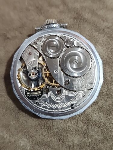 Vintage ELGIN Pocket Watch 15 Jewel Blue Hands Octagonal - Picture 4 of 8