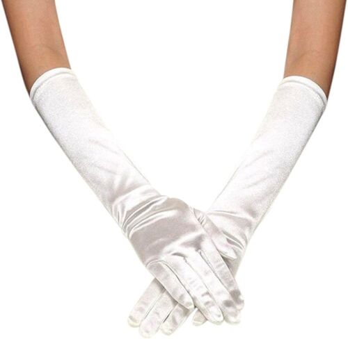 Handschuhe WEISS langes Kind 15" Jazz Tap Tanz Kostüm Cosplay Verkleiden Vitrine Neu - Bild 4 von 7