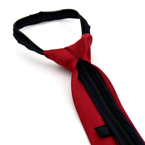 Children Zipper Pre Tied Simple Ties Kids Boy Wedding Party Banquet Necktie Gift - Picture 6 of 24