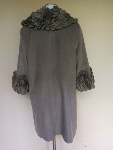 Anthropologie Ryu Mantel Swing Jacke camelbraun hellbraun Rüschen Rosette Cluster Large - Bild 9 von 12