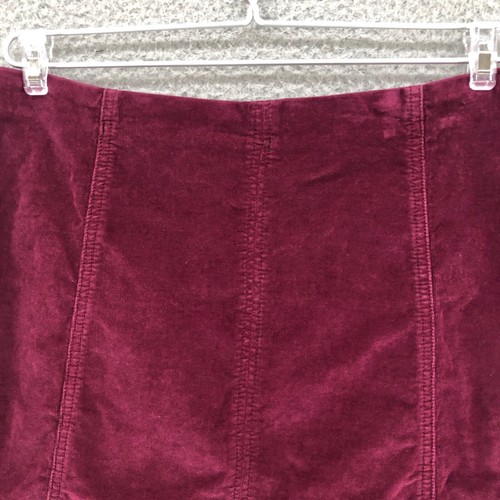 Free People Skirt Womens 12 Modern Femme Corduroy Mini Stretch Mulberry Red Zip - Picture 2 of 10