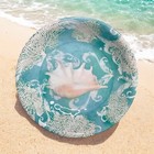 Certified International Melamine Serving Bowl Shell Nautical Beach Ocean 13.75"