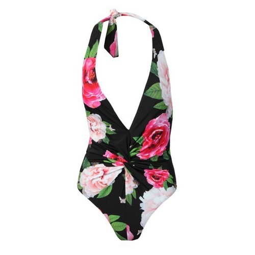 NEU MIT ETIKETT TED BAKER GRÖSSE 2 (10) SCHWARZ VELIG GEDREHT BADEANZUG BADEKOSTÜM