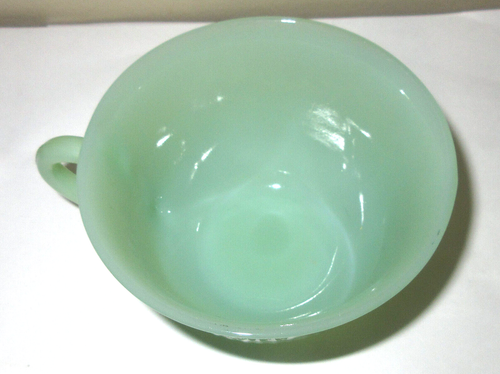 Vintage Fire King Jadeite Cup & Saucer Set Alice Green Glass Kitchen Tea Coffee - Picture 4 of 6