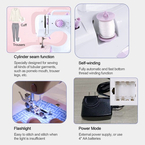 Mini Electric Sewing Machine 12 Stitches Double Thread w/ Pedal US Plug 110V - Picture 22 of 22