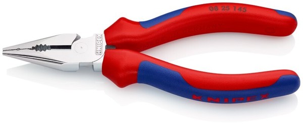 Knipex 08 25 145 Sb Spitz-Kombizange Mit Mehrkomponenten-HüLlen Verchromt 145 Mm-image