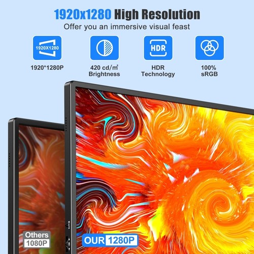 Eyoyo 10.5'' Portable Monitor 100%sRGB HDMI Small Monitor PC Phone Gaming Used - Picture 2 of 10
