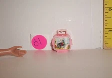 VINTAGE UNEEDA TINY TEENS MINI TIME TV TELEVISION ACCESSORY PINK WITH HORSE B1