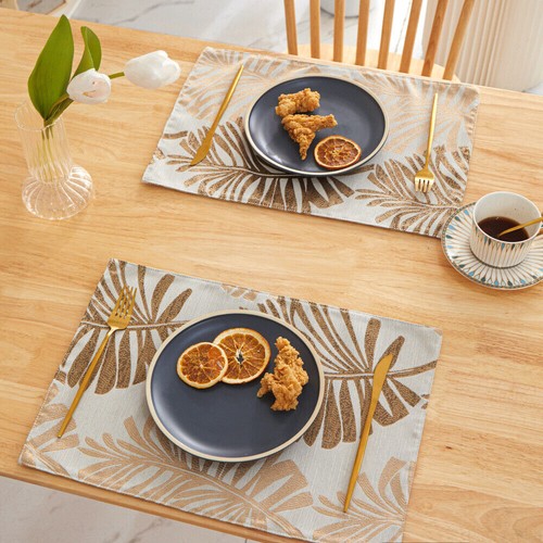Placemats Set of 4 Washable Indoor/Outdoor Vinyl Place Mats for Dining Table - Picture 13 of 30