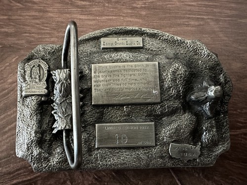 1987 American Fire Fighter Feuerwehrmann Feuerwehrmann alte Gürtelschnalle Gürtelschnalle LKW - Bild 3 von 3