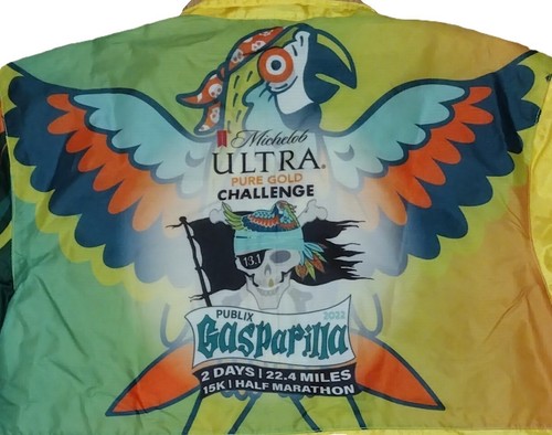 Michelob Ultra 2022 GASPARILLA PIRATE FEST CHALLENGE RACE Windbreaker Jacket M - Picture 12 of 21