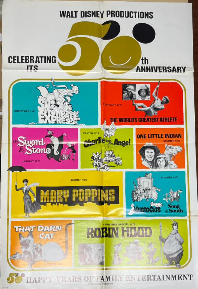 Vintage 1973 Walt Disney Productions 50th Anniversary 41