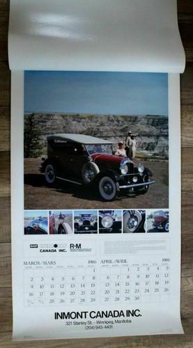 Calendario Inmont 1986 Auburn Firebird Pierce Arrow Packard Chevy autos vintage en muy buena condición - Imagen 2 de 11
