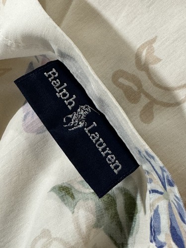 Vtg Ralph Lauren ~ South Hampton Beach House Queen Flat Sheet Floral Cotton - Picture 4 of 10