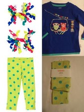 Gymboree Color Happy 6-12 Month Dot Legging Shirt Curly Hair Clips Outfit NWT