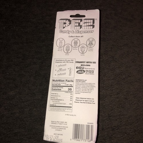 PEZ Happy Easter Bunny Rabbit Dispenser & Candy Sealed Package - NEW - Picture 2 of 2