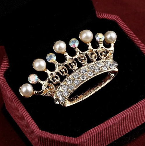 Broche corona jubileo vintage look reina broche impresionante chapado en oro pin kk2 nuevo - Imagen 3 de 4