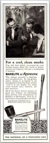 PRINT AD 1923 Bakelite Redmanol Pipes and Cigarette Holders 3 x 9 - Picture 1 of 3